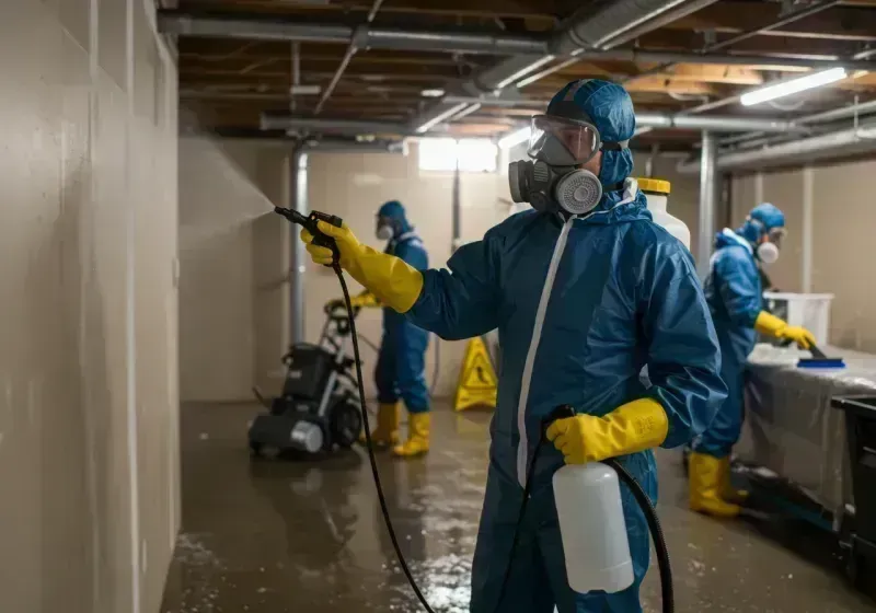 Basement Sanitization and Antimicrobial Treatment process in Copiague, NY