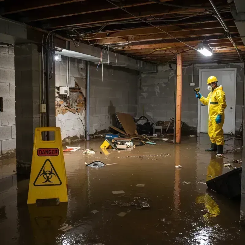 Flooded Basement Electrical Hazard in Copiague, NY Property